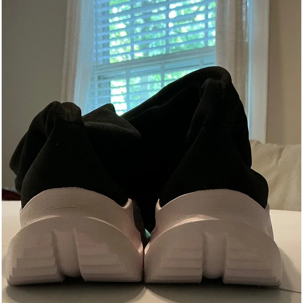 Thrusters Over The‎ Knee Sock Boots Sz 40/10 Black White Platform Cybercore